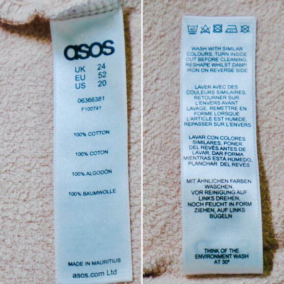 ASOS Curve Size 20 Boxy Hoodie Sweatshirt Tunnel Pocket Knit Pink - Picture 9 of 11